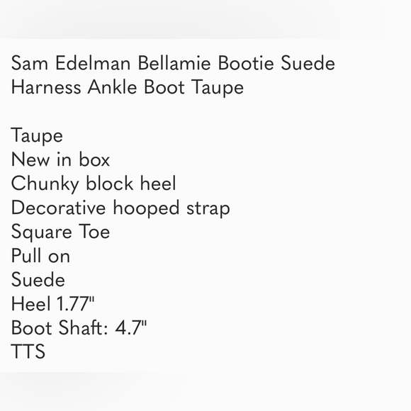 NIB Sam Edelman Bellamie Deep Taupe Suede harness ankle boot western style sz 9 - Picture 8 of 8